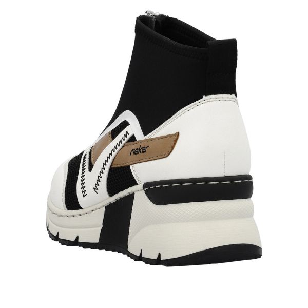 Rieker Women's shoes | Style N6360 Athletic Zipper - White Combination | Free Delivery