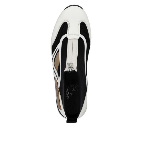 Rieker Women's shoes | Style N6360 Athletic Zipper - White Combination | Free Delivery
