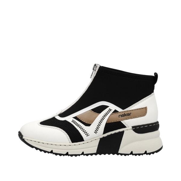 Rieker Women's shoes | Style N6360 Athletic Zipper - White Combination | Free Delivery