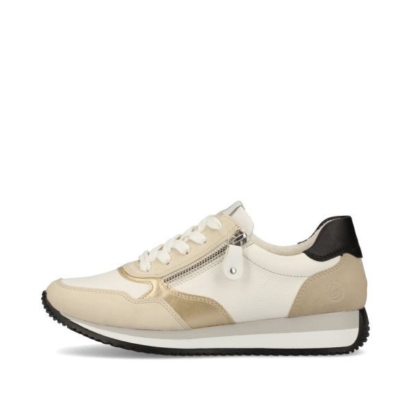 Remonte Women's shoes | Style D0H01 Athletic Lace-up with zip - Beige | Free Delivery