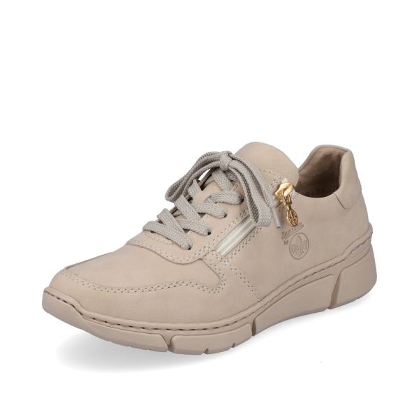 Rieker Women's shoes | Style M0131 Athletic Lace-up with zip - Beige | Free Delivery