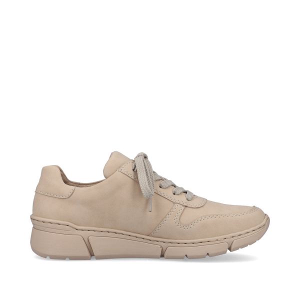 Rieker Women's shoes | Style M0131 Athletic Lace-up with zip - Beige | Free Delivery