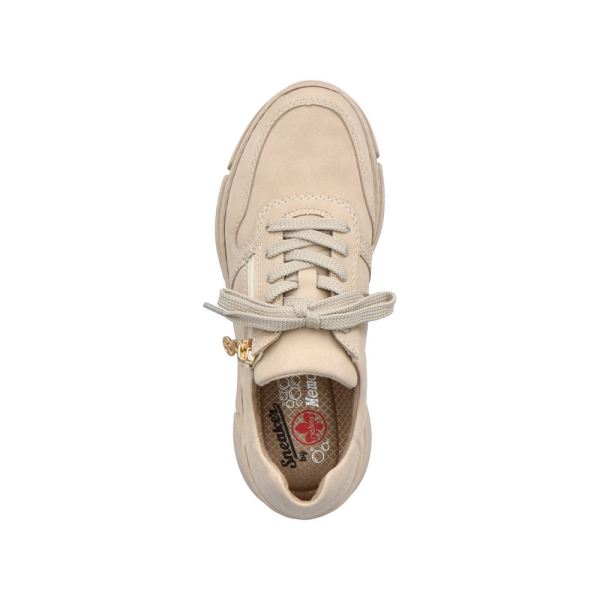 Rieker Women's shoes | Style M0131 Athletic Lace-up with zip - Beige | Free Delivery