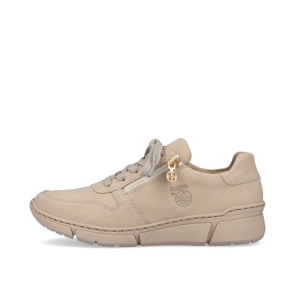 Rieker Women's shoes | Style M0131 Athletic Lace-up with zip - Beige | Free Delivery