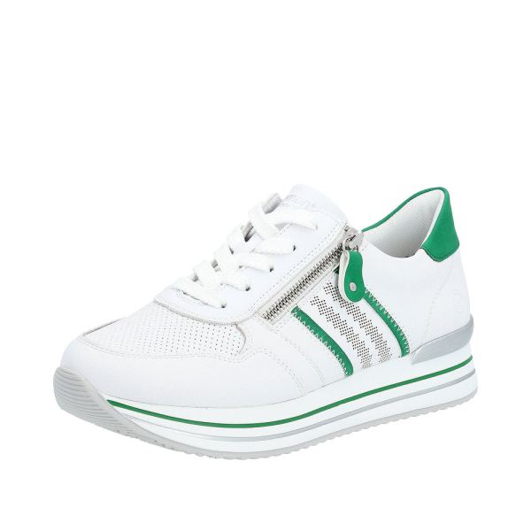 Remonte Women's shoes | Style D1318 Athletic Lace-up with zip - White | Free Delivery