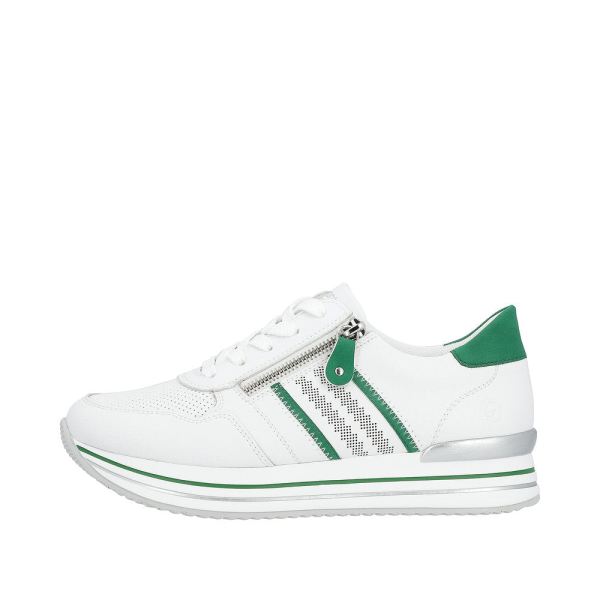 Remonte Women's shoes | Style D1318 Athletic Lace-up with zip - White | Free Delivery