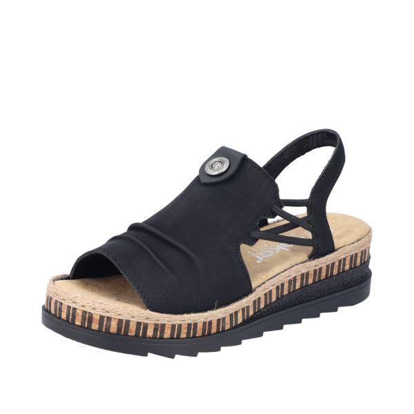 Rieker Women's sandals | Style V7972 Dress Sandal - Black | Free Delivery