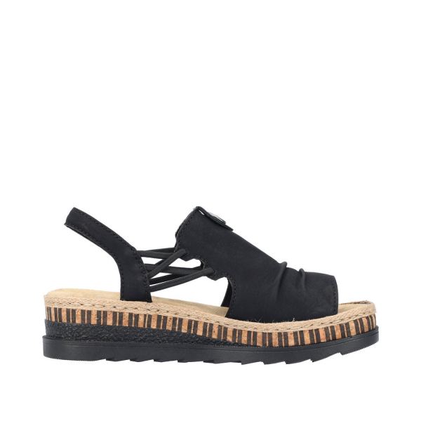 Rieker Women's sandals | Style V7972 Dress Sandal - Black | Free Delivery