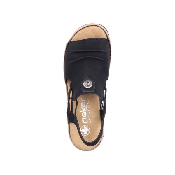 Rieker Women's sandals | Style V7972 Dress Sandal - Black | Free Delivery