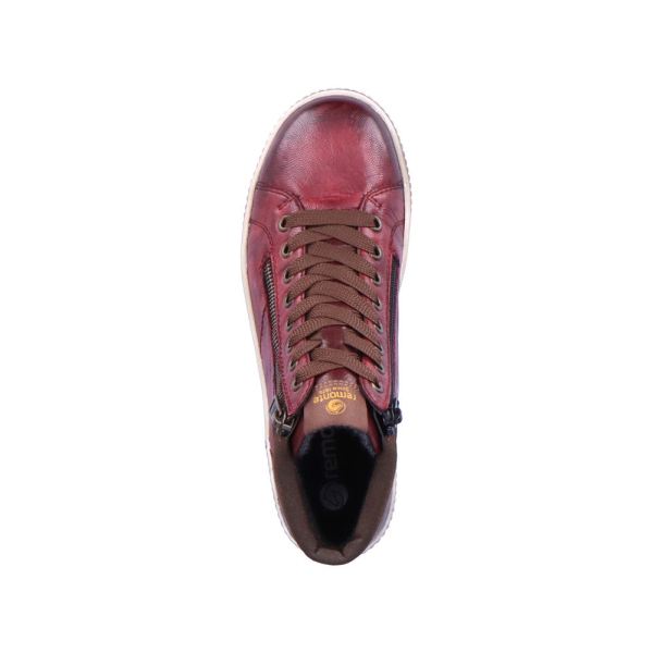 Remonte Synthetic Material Women's mid height boots| D0772-14 Mid-height Boots - Red Combination | Free Delivery