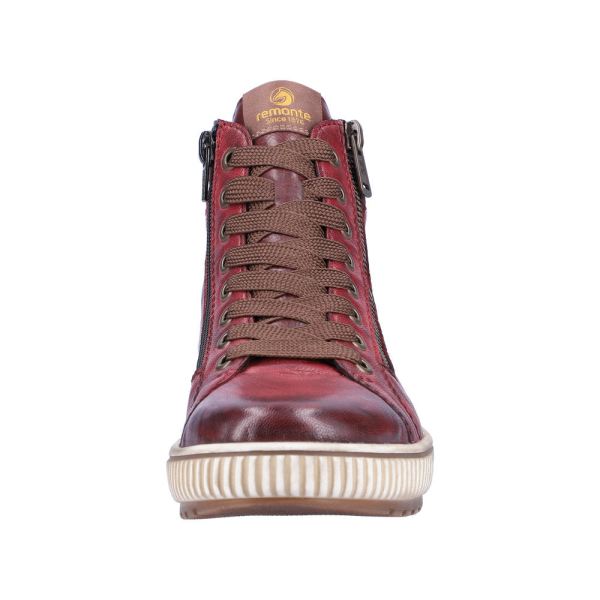 Remonte Synthetic Material Women's mid height boots| D0772-14 Mid-height Boots - Red Combination | Free Delivery