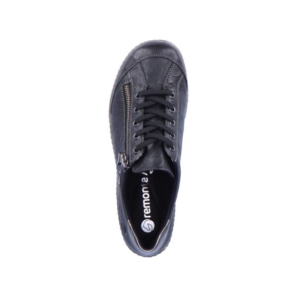 Remonte Women's shoes | Style R1402 Casual Lace-up with zip - Black Combination | Free Delivery