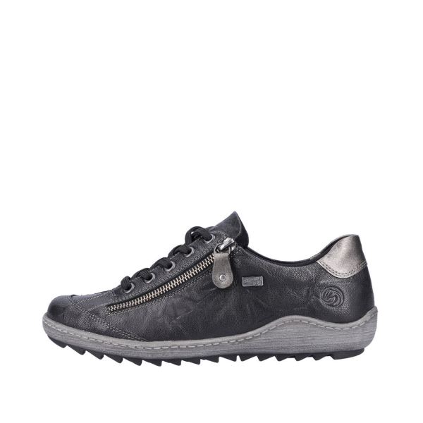 Remonte Women's shoes | Style R1402 Casual Lace-up with zip - Black Combination | Free Delivery