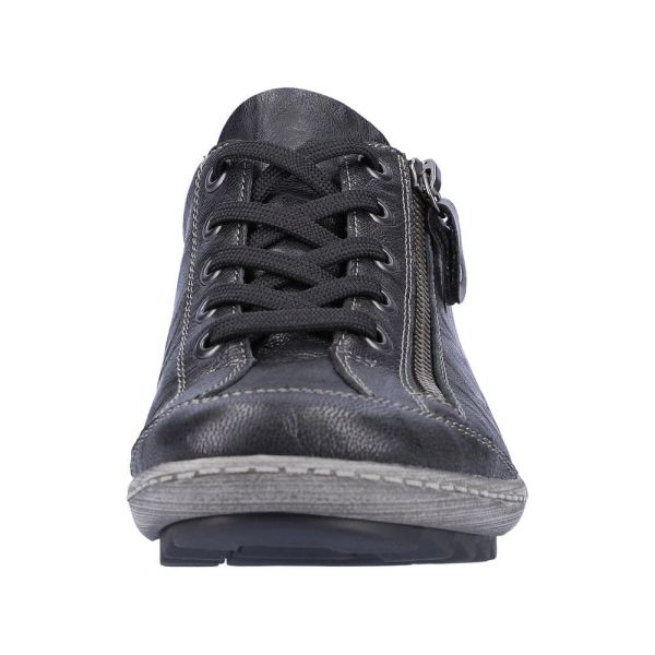 Remonte Women's shoes | Style R1402 Casual Lace-up with zip - Black Combination | Free Delivery