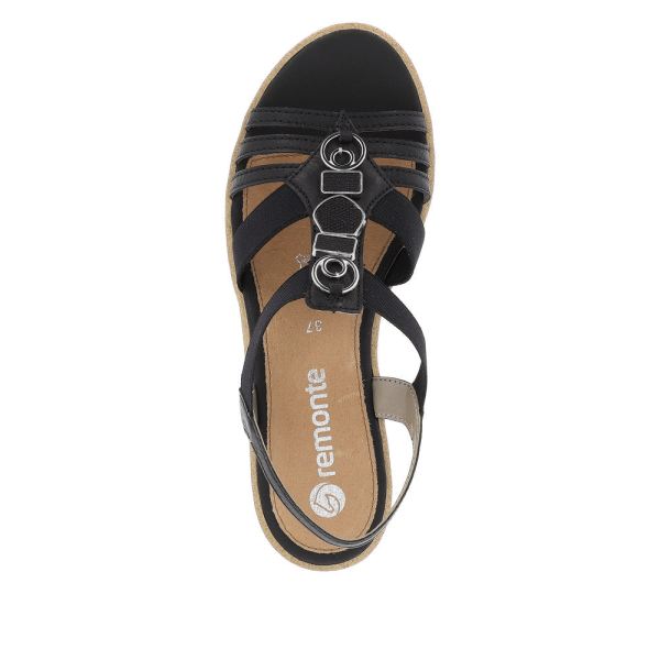 Remonte Women's sandals | Style R6264 Dress Sandal - Black | Free Delivery