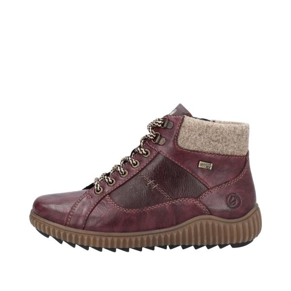 Remonte Leather Women's Mid Height Boots| R8276-01 Mid-height Boots - Red Combination | Free Delivery