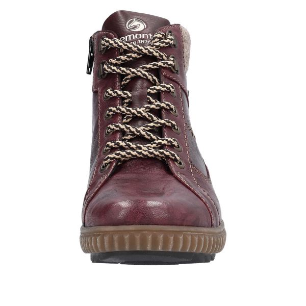 Remonte Leather Women's Mid Height Boots| R8276-01 Mid-height Boots - Red Combination | Free Delivery