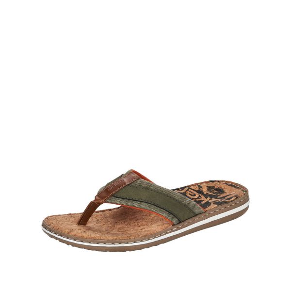 Rieker Men's sandals | Style 21095 Casual Flip Flop - Green | Free Delivery