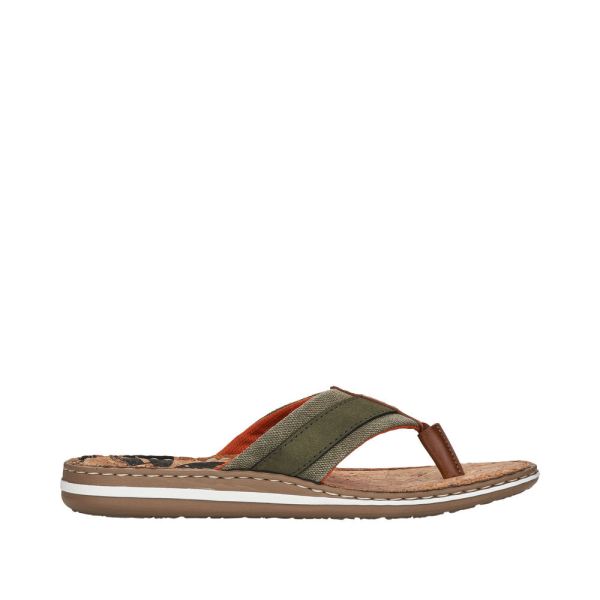 Rieker Men's sandals | Style 21095 Casual Flip Flop - Green | Free Delivery