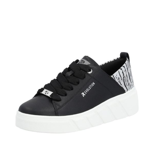 Rieker EVOLUTION Women's shoes | Style W0502 Athletic Lace-up - Black | Free Delivery