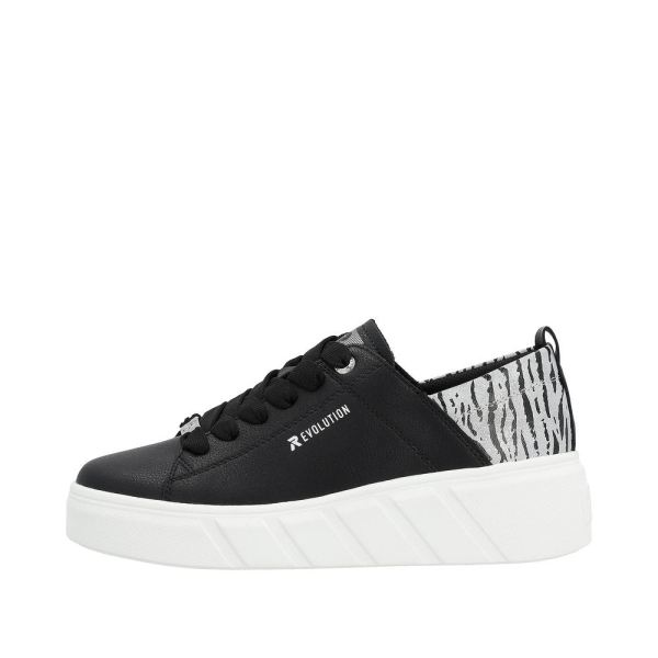 Rieker EVOLUTION Women's shoes | Style W0502 Athletic Lace-up - Black | Free Delivery