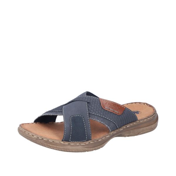 Rieker Men's sandals | Style 21491 Casual Mule - Blue | Free Delivery
