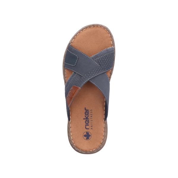 Rieker Men's sandals | Style 21491 Casual Mule - Blue | Free Delivery