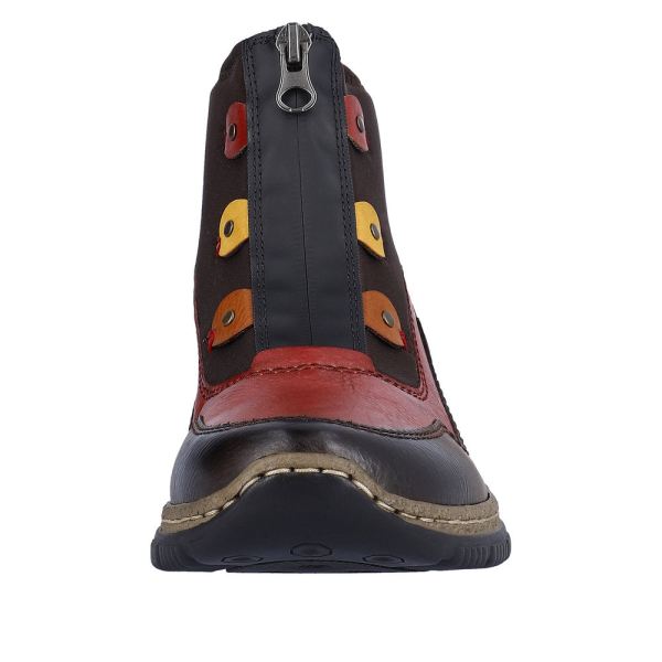 Rieker Synthetic Material Women's short boots| N3277 Ankle Boots - Brown Combination | Free Delivery