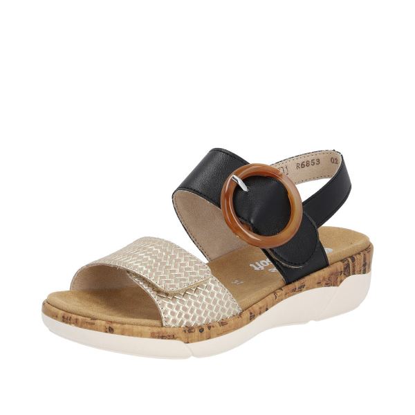 Remonte Women's sandals | Style R6853 Casual Sandal - Black Combination | Free Delivery