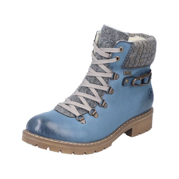 Rieker Synthetic Material Women's short boots | Y9131 Ankle Boots - Blue | Free Delivery