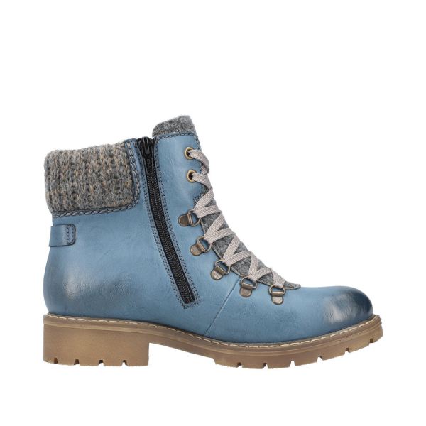 Rieker Synthetic Material Women's short boots | Y9131 Ankle Boots - Blue | Free Delivery