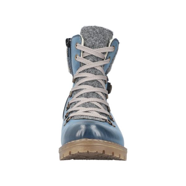 Rieker Synthetic Material Women's short boots | Y9131 Ankle Boots - Blue | Free Delivery