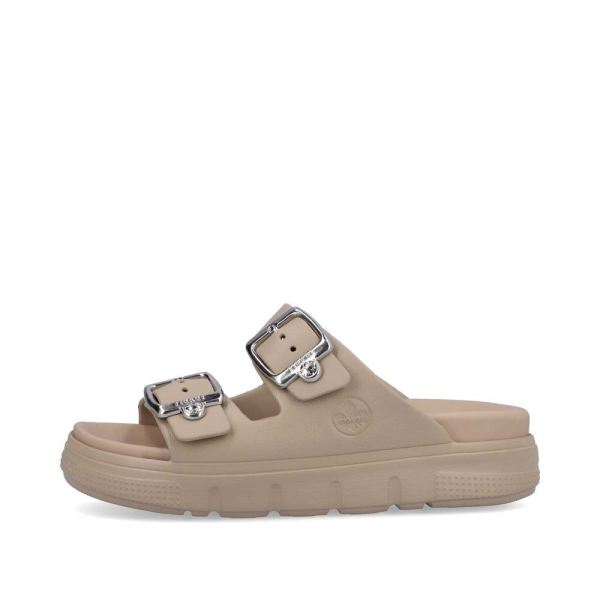 Rieker Women's sandals | Style P2180 Casual Mule - Brown | Free Delivery