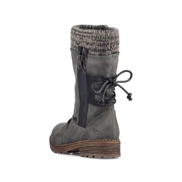 Rieker Synthetic leather Women's Mid height boots| Z4756 Mid-height Boots - Grey | Free Delivery