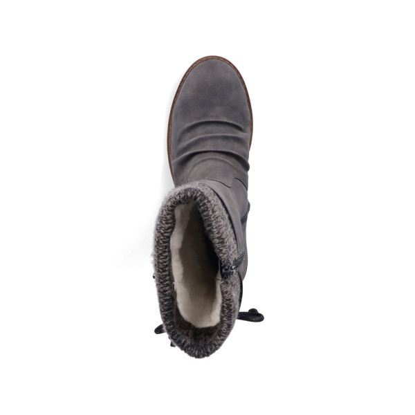 Rieker Synthetic leather Women's Mid height boots| Z4756 Mid-height Boots - Grey | Free Delivery