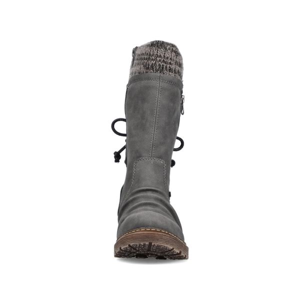 Rieker Synthetic leather Women's Mid height boots| Z4756 Mid-height Boots - Grey | Free Delivery