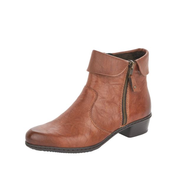 Rieker Leather Women's short boots| Y07A8 Ankle Boots - Brown | Free Delivery