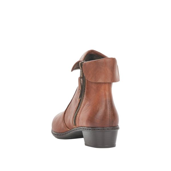 Rieker Leather Women's short boots| Y07A8 Ankle Boots - Brown | Free Delivery