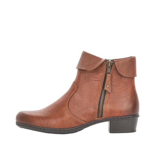 Rieker Leather Women's short boots| Y07A8 Ankle Boots - Brown | Free Delivery