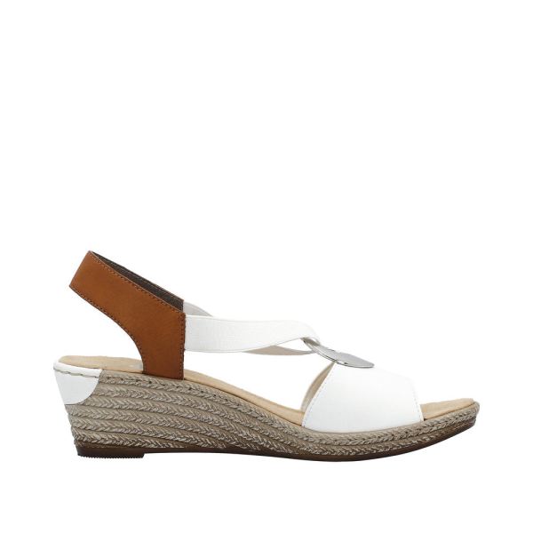 Rieker Women's sandals | Style 624H6 Dress Sandal - White Combination | Free Delivery