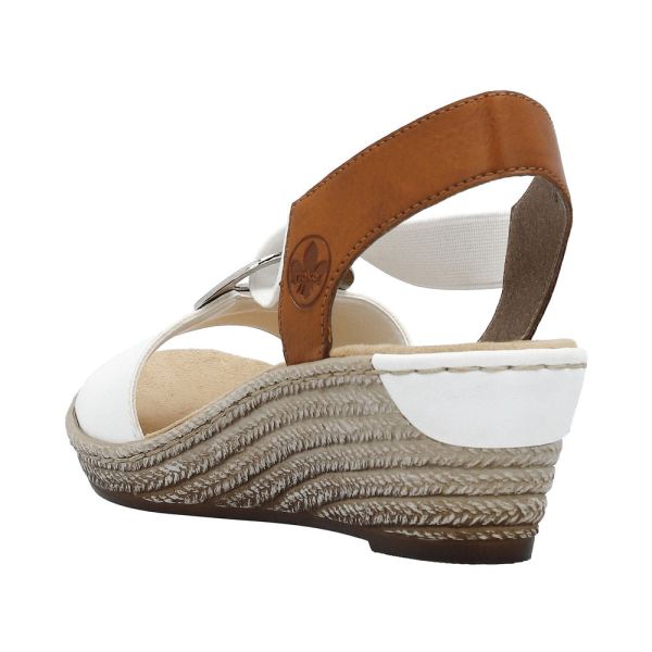 Rieker Women's sandals | Style 624H6 Dress Sandal - White Combination | Free Delivery