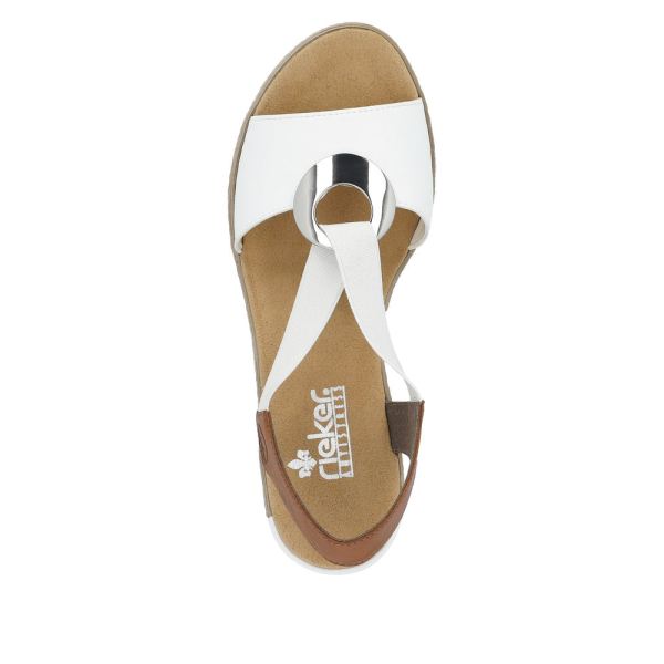 Rieker Women's sandals | Style 624H6 Dress Sandal - White Combination | Free Delivery