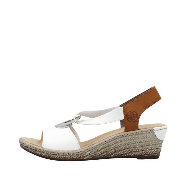 Rieker Women's sandals | Style 624H6 Dress Sandal - White Combination | Free Delivery
