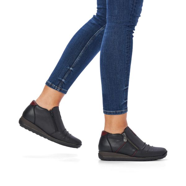 Rieker Leather Women's short boots| 44266 Ankle Boots - Black | Free Delivery