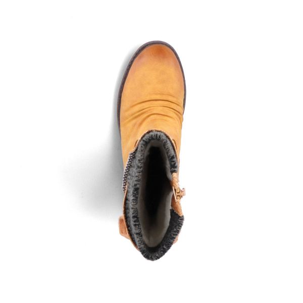 Rieker Synthetic leather Women's Mid height boots| 94783 Mid-height Boots - Yellow Combination | Free Delivery