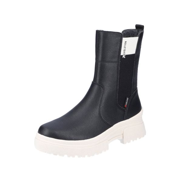 Rieker EVOLUTION Leather Women's mid height boots| W0380 Mid-height Boots - Black | Free Delivery