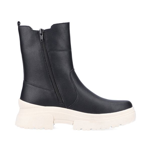 Rieker EVOLUTION Leather Women's mid height boots| W0380 Mid-height Boots - Black | Free Delivery