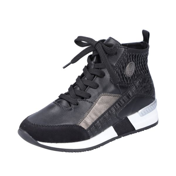 Rieker Synthetic Material Women's short boots| N7640 Ankle Boots - Black Combination | Free Delivery