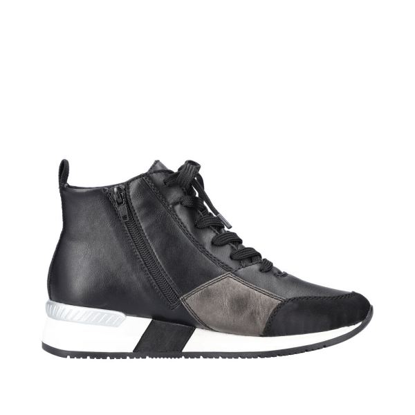 Rieker Synthetic Material Women's short boots| N7640 Ankle Boots - Black Combination | Free Delivery