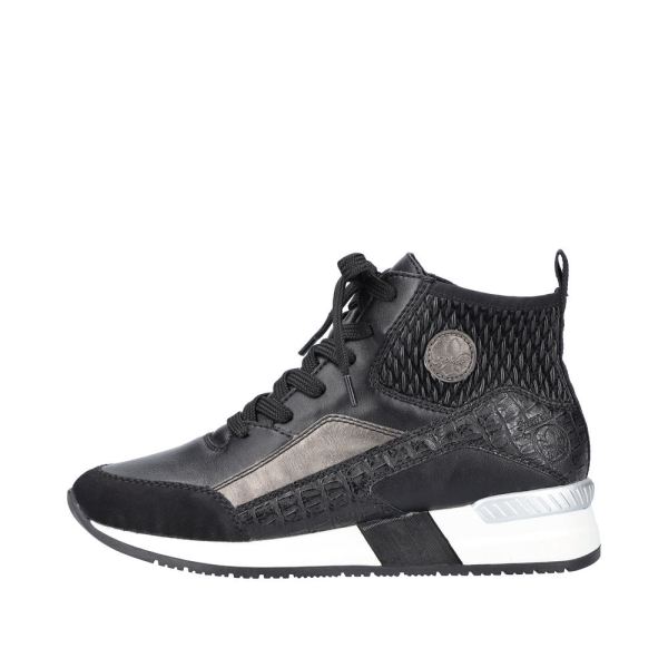 Rieker Synthetic Material Women's short boots| N7640 Ankle Boots - Black Combination | Free Delivery